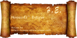 Hosszú Edina névjegykártya